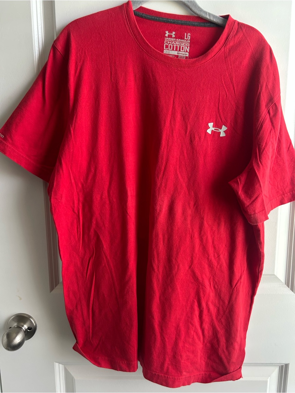 Under Armour Men's Red Short-Sleeve Logo Crew Tee